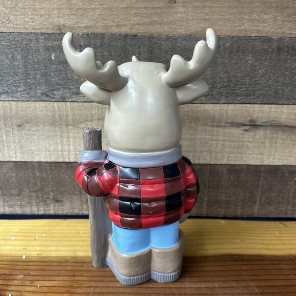 Christmas Moose Statute 11" tall - Picture 3 of 4
